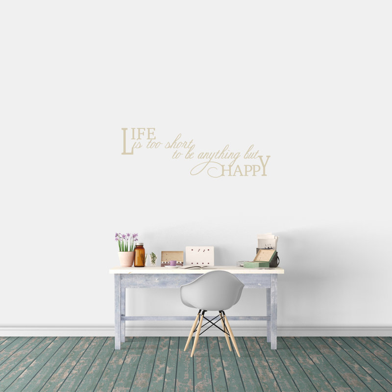 Décalcomanie murale "life is too short", Beige clair
