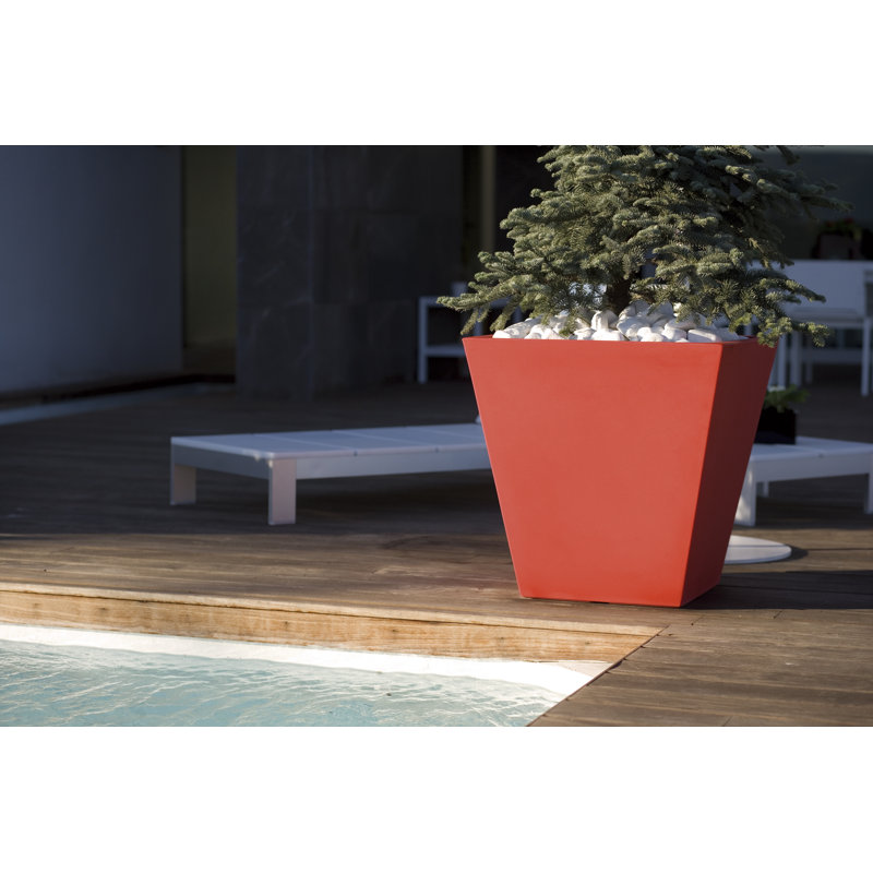 Cono Resin Pot Planter, Black, 23.5" H x 23.5" W x 23.5" D