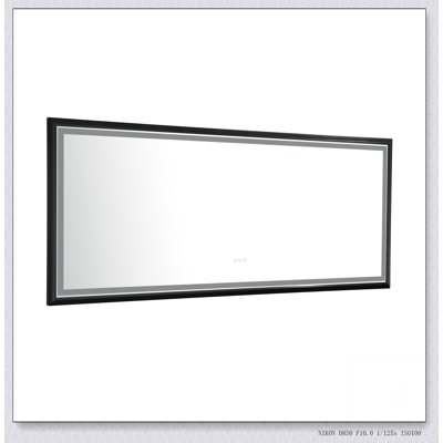 88 x 38 Inch LED Bathroom Mirror with Aluminum Frame, Wall Mounted Vanity Mirror, Anti-Fog, Memory, 3 Colors, Stepless Dimmable