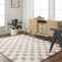 Rafe Checkered Polypropylene Area Rug in Dusty Pink