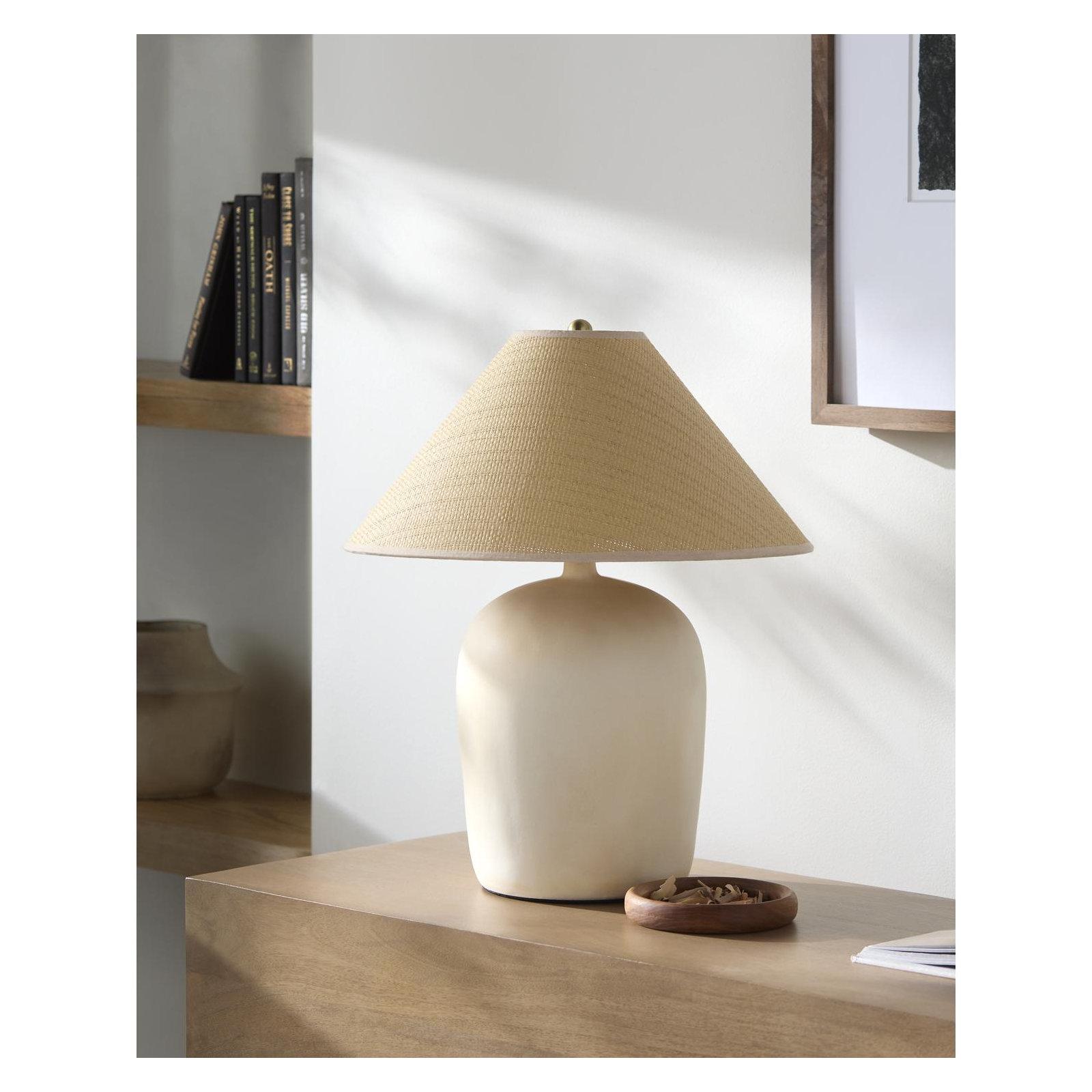 Danica Table Lamp, Off White, Rattan Empire