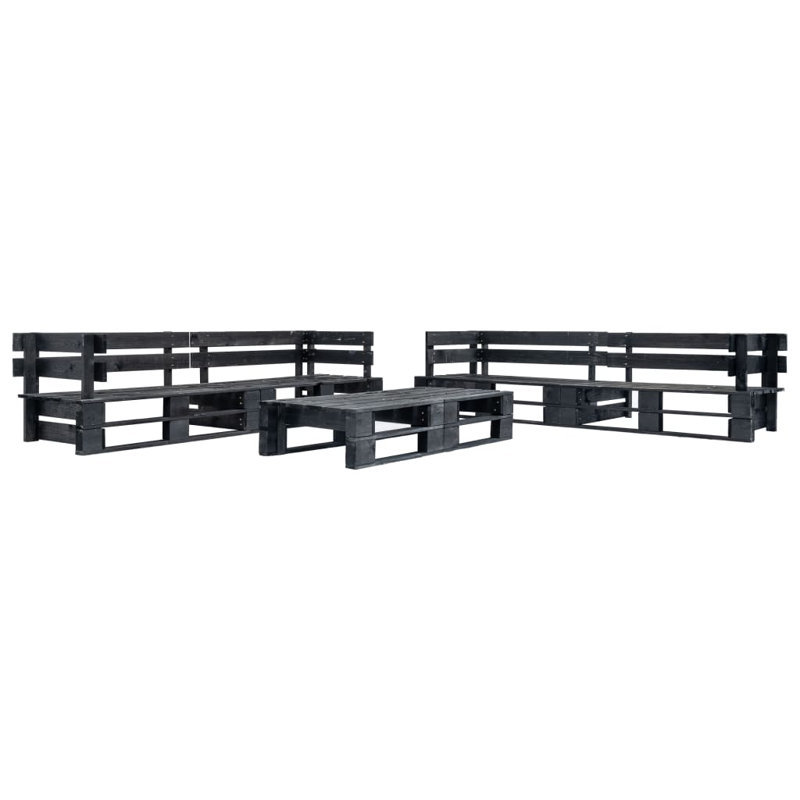 Galles Solid Wood 6 - Person Seating Group, Black