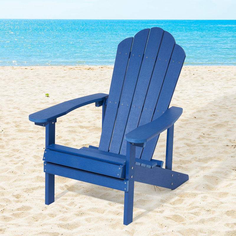 Chaise Adirondack en plastique Halstein, Bleu marine