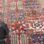 Tapis rouge / beige / bleu tissé à la machine-156558386