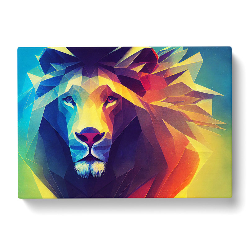 Illuminated Abstract Lion - Wrapped Canvas, 35cm H x 50cm W x 3cm D