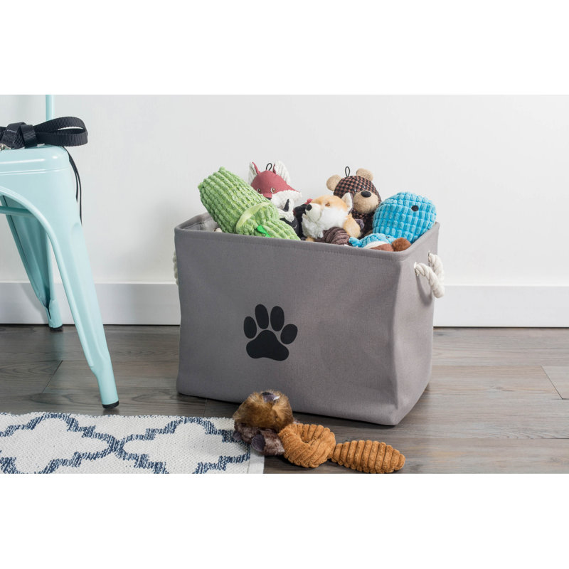 Cube en tissu patte Cambridgeshire, Gris, H 9 po x l 8 po x P 14 po