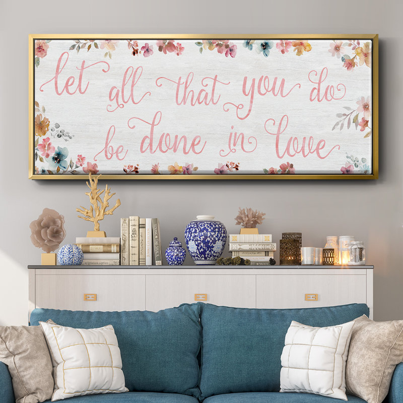 Done In Love- Framed Canvas, 20" H x 50" W
