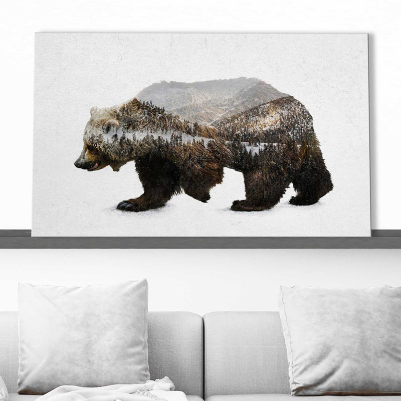 L'ours brun Kodiak par - impression, Toile tendue, H 36 po x l 60 po x P 1,5 po