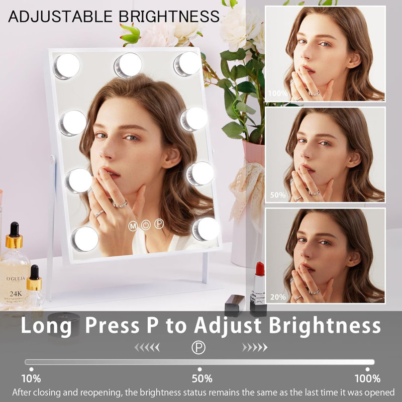Keuna Rectangle Metal Mirror, White