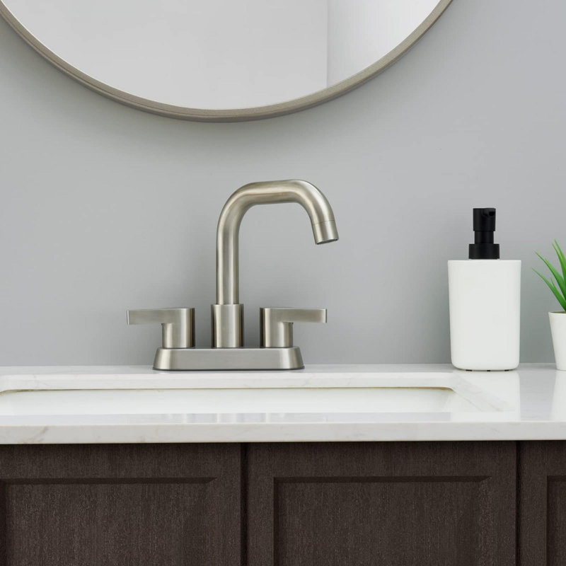 Bathroom faucet with 360 degree turn spout, Brushed Nickel