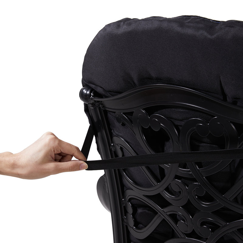 Outdoor Seat/Back Cushion, 8cm H x 110cm W x 48cm D, Black