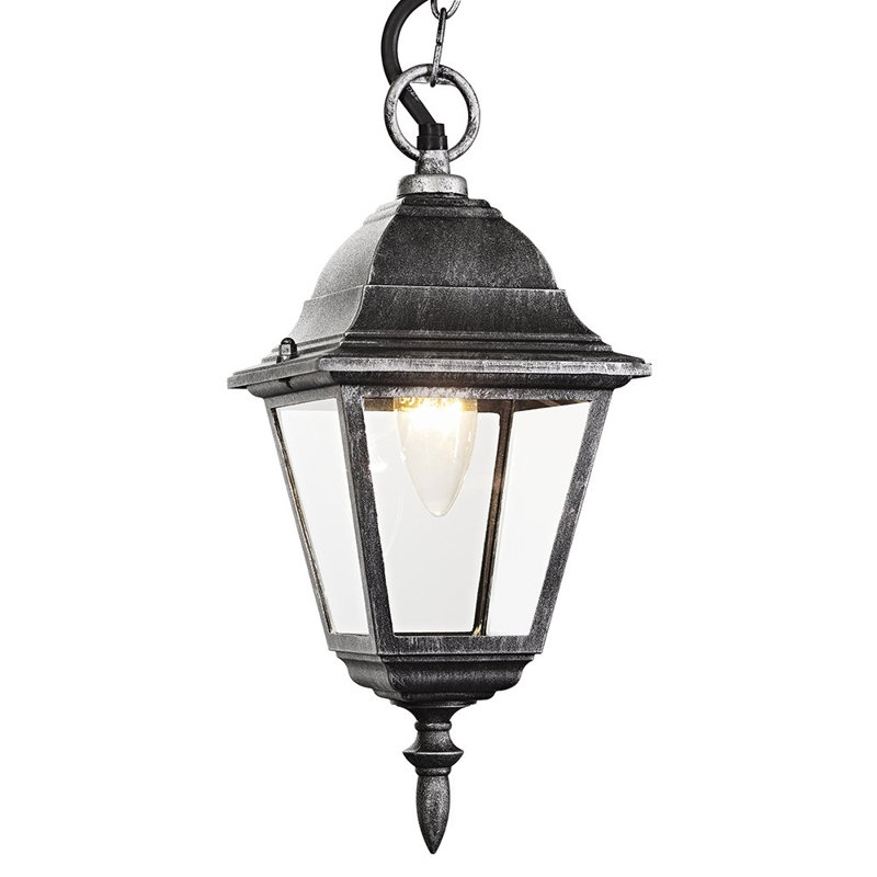 Alyssa Cast Aluminium IP44 Outdoor Hanging Lantern, Silver