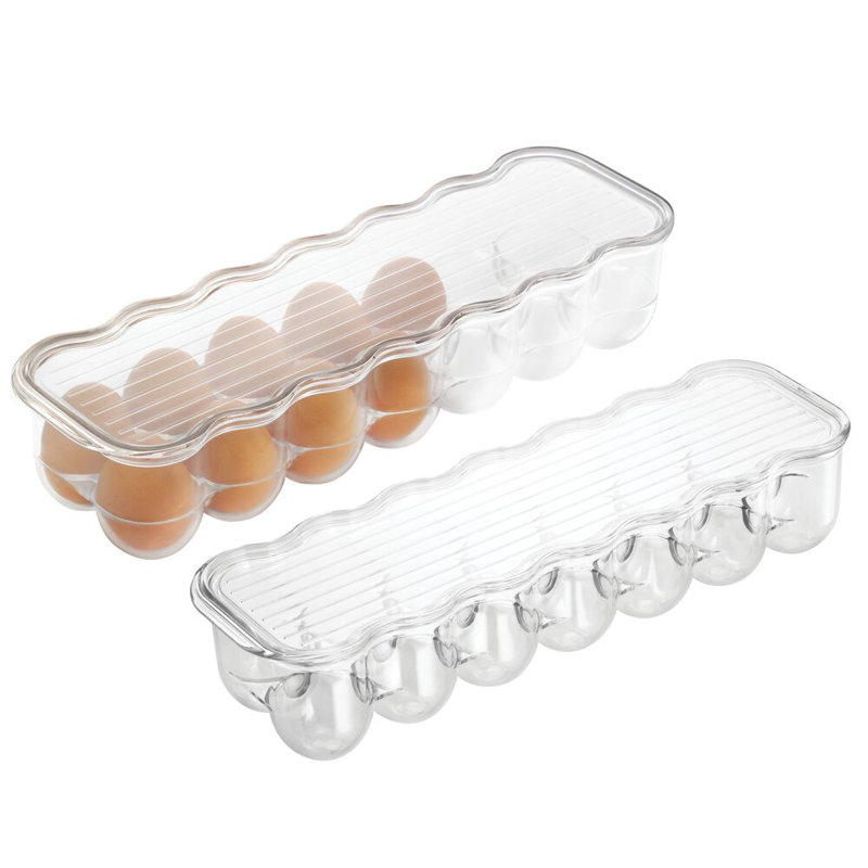 Support à œufs en plastique avec couvercle et poignée pour 14 œufs - Support à œufs empilable pour réfrigérateur