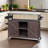 50.2" W Solid Wood Kitchen Island with Stainless Top-1503110252