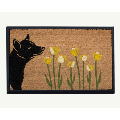 Ensemble de 4 tapis pour chat 4 chats et chiens, Spring Dog Sniff the Tulips