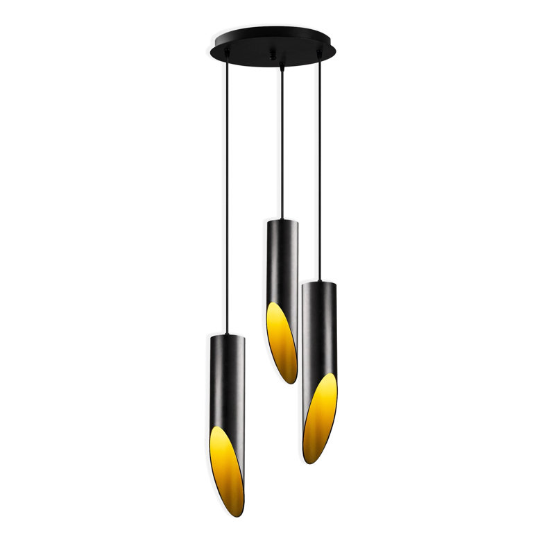 Luminaire suspendu cylindrique à 3 lumières Finbar