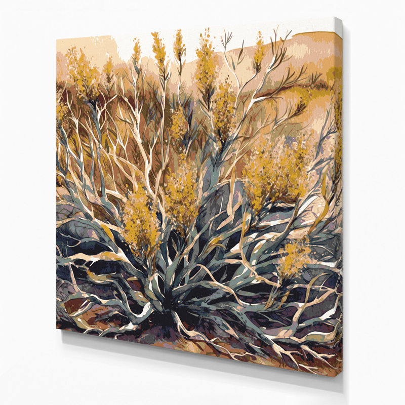 «Southwestern Plants Creosote Bush 156», art mural sur toile beige