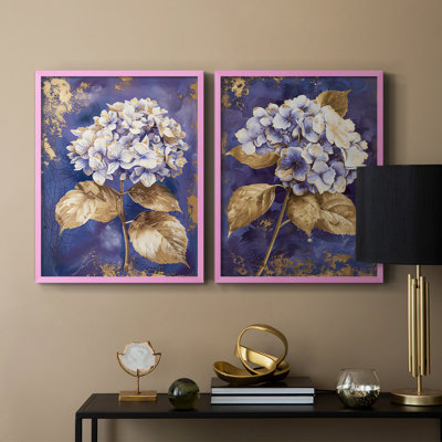 Série FLORAL CCXV - reproduction encadrée de qualité supérieure - prête à être accrochée - aucun clou requis - aucun clou requis