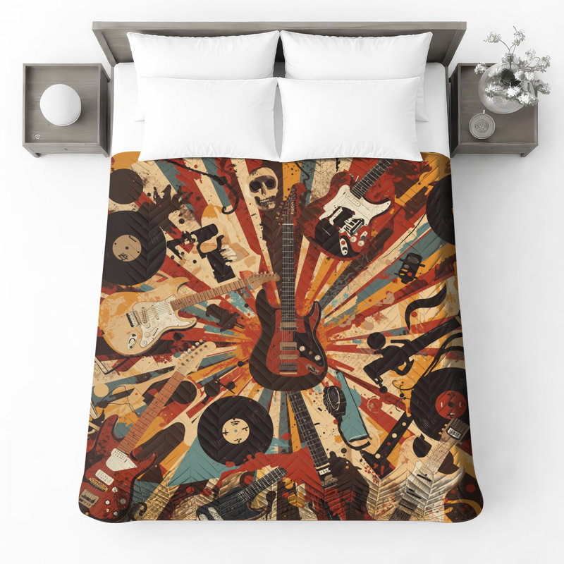 Couvre-lit matelassé pour guitare électrique, King