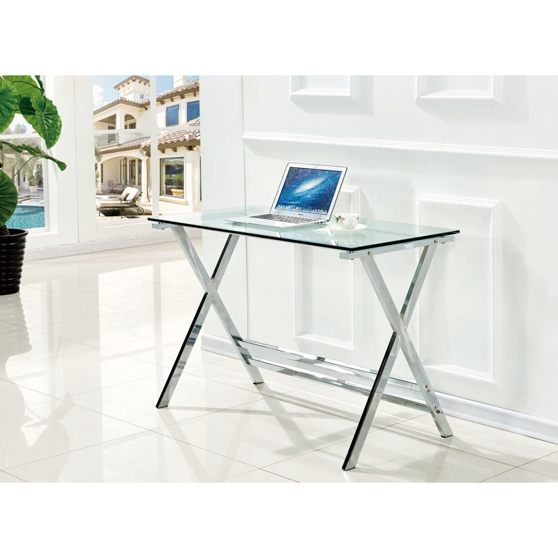 Bureau d'ordinateur en verre