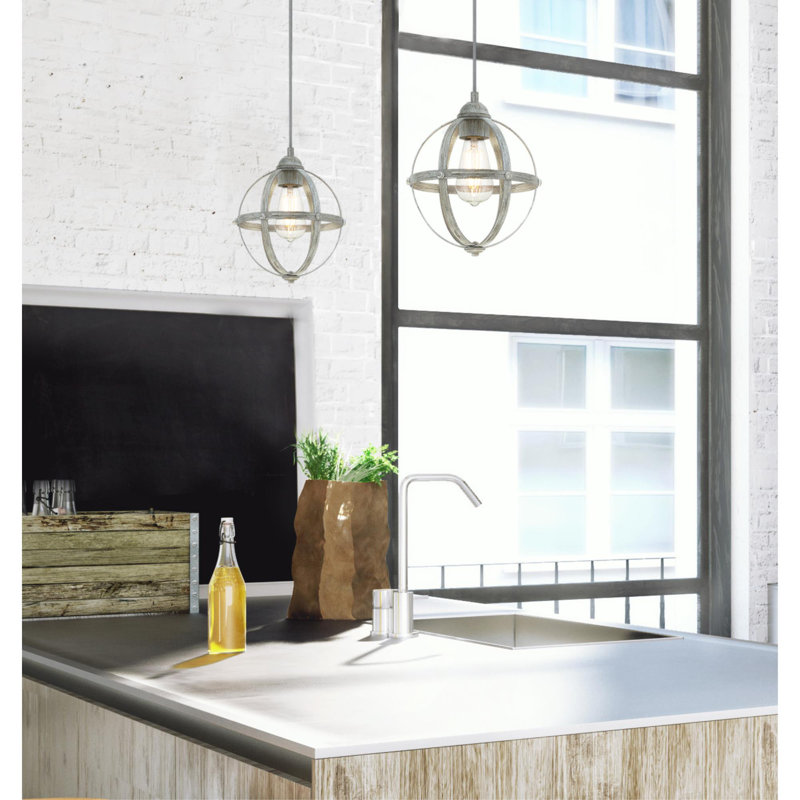 Luminaire suspendu sphère 1 lumière Genna, Frêne antique