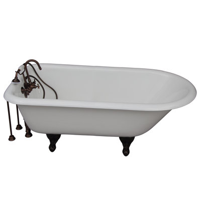 Bartlett 60'' x 30.5'' Freestanding Soaking Cast Iron Bathtub with Faucet