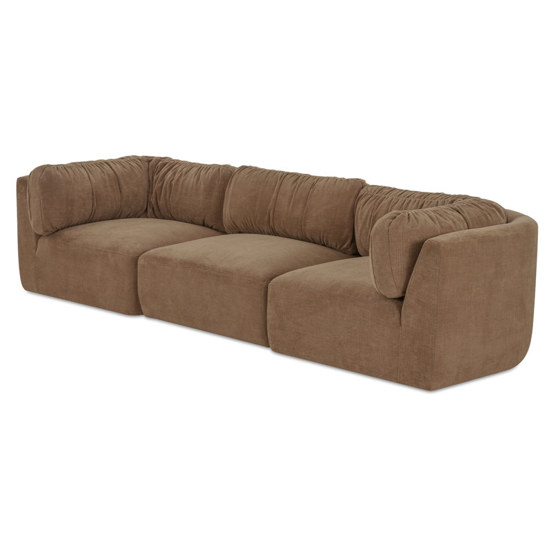 Canapé modulaire Matina taupe, Chenille caramel performance
