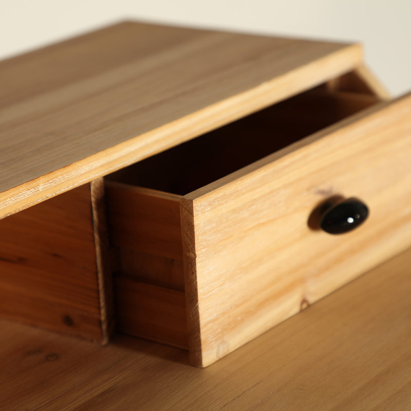 Mercuri Solid Wood Top Metal Base Accent