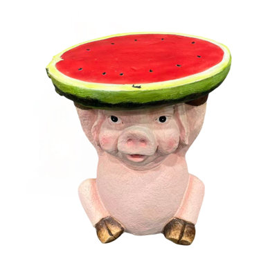 Cute Pig Side Table with Watermelon Top