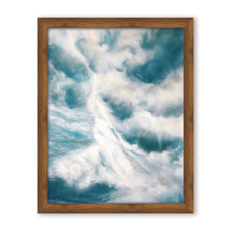 «Coastal Retreat Underwater Clouds II» par Megan James - reproduction de cadre flottant sur toile, Brun, Framed Print
