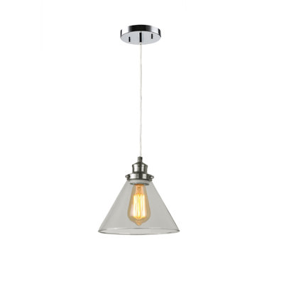 Luminaire suspendu 1 lumière à cône simple Glasser