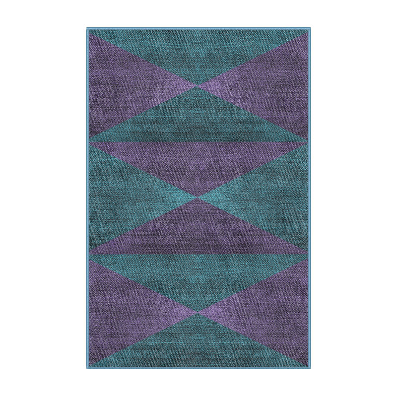 Tapis mauve/bleu à motifs, Rectangle 3 pi x 5 pi