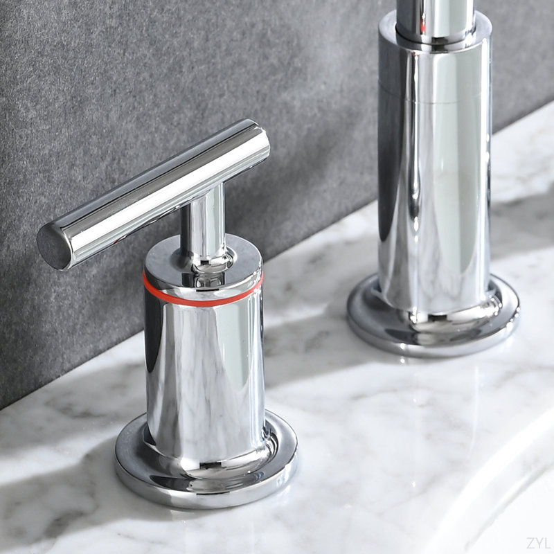 8 In. Widespread Double Handle Bathroom Faucet With Pop Up Drain, Chrome