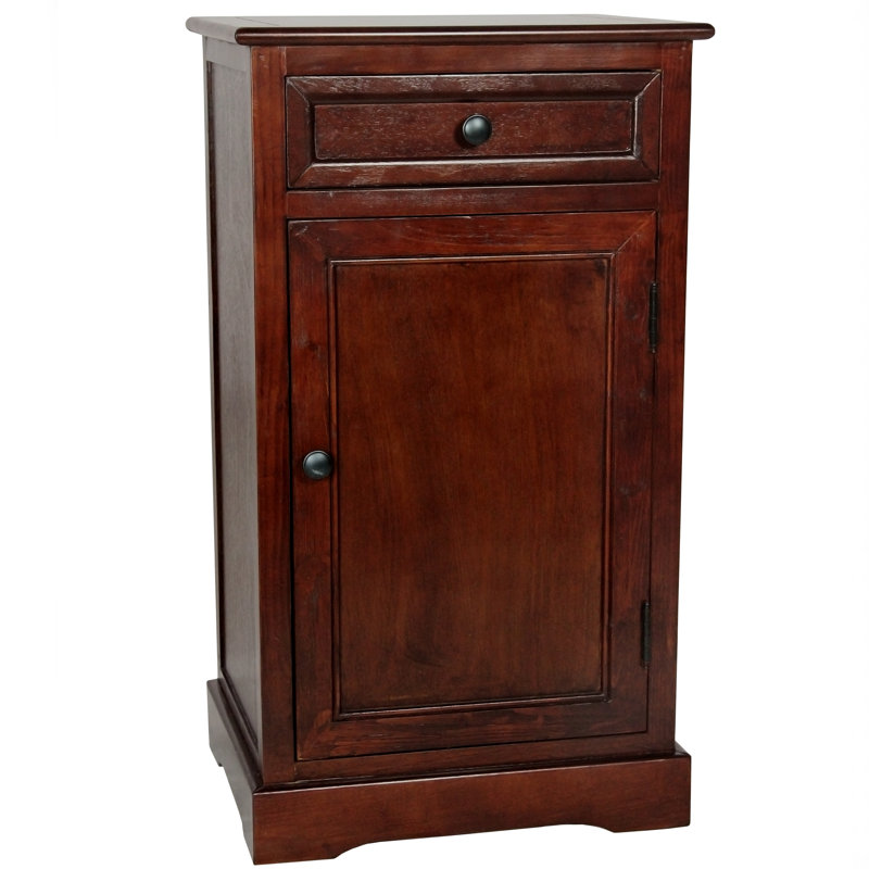 KeAndre 17'' W Solid Wood Nightstand, Cherry