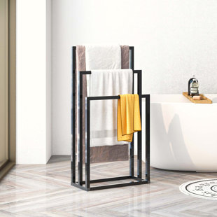 mDesign étagère murale – meuble de rangement métallique polyvalent pour  salle de bain, garage ou buanderie – set de deux pièces avec porte  serviette – gris