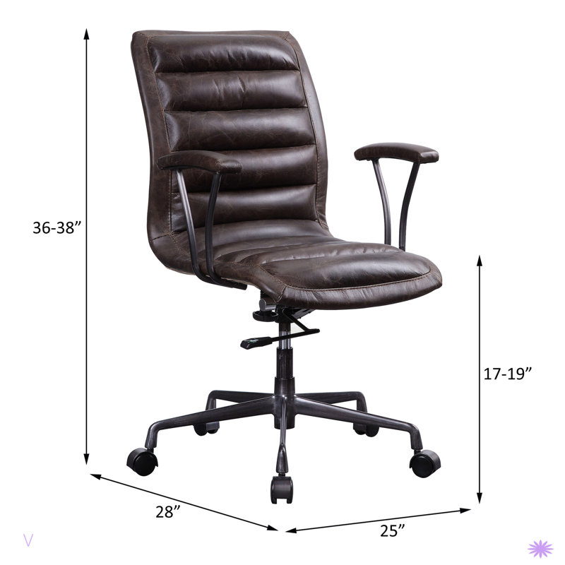 Chaise de bureau pivotante avec roulettes Distress