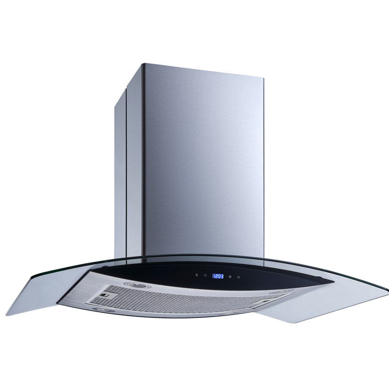36" 475 CFM Convertible Island Range Hood in Stainless Steel With Filter Included