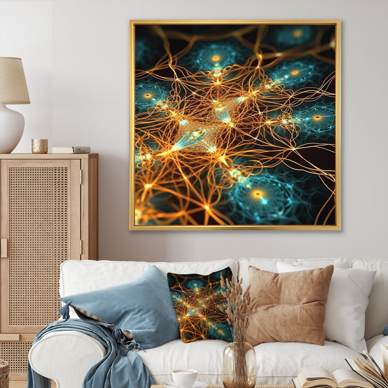 Infinity Matrix - Print, 30" H x 30" W x 1" D, Gold Floater Framed