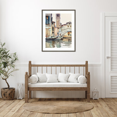 Reproduction d'art mural encadrée en bois Sargents de Venise par John Singer