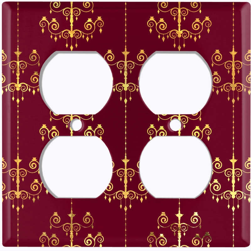 Patterned 2 - Gang Toggle Light Switch Standard Wall Plate