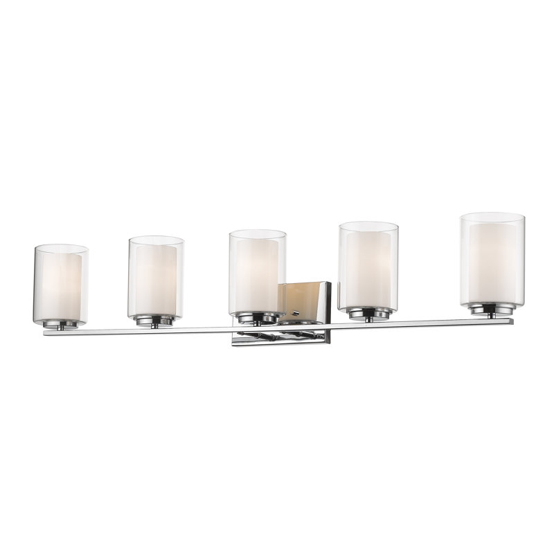 Éclairage pour salle de bain à intensité variable 5 lumières Arie, Chrome