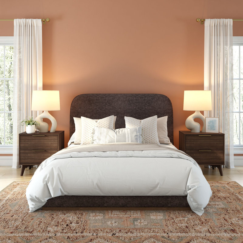 Lit tapissier Ashland (grand), Brun, Grand