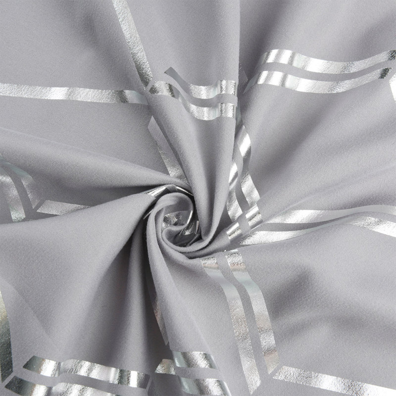 Geometric Shower Curtain, Gray/Silver