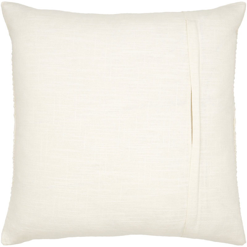 Rida Embroidered Cotton Throw Pillow, White, 20" x 20", No Fill