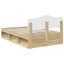  Bed Frame With Headboard Brown Oak 75 X 190 Cm Solid Pine Wood-30189509-30189516