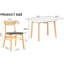 Table et chaise pliables: plateau de table en pierre frittée usée, pieds en bois d'hévéa, coussins confortables en polyuréthane, bureau d'étude avec sièges rembourrés robustes