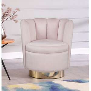 Sonette Velvet Upholstered Swivel Barrel Chair 