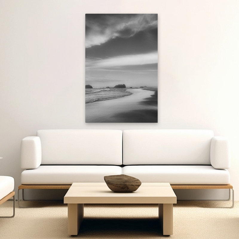 Tranquil Shoreline - coquillages côtiers et photographie et art marin blanc corail, H 60 po x l 40 po