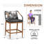 Tabouret de bar 24,6 po en métal avec coussin