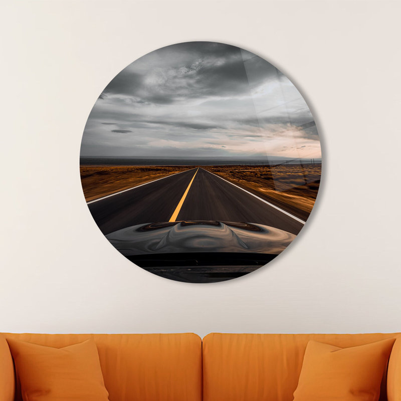Stunning Glass Wall Decor Featuring a Tranquil Asphalt Road Landscape Perfect for Adding an Artistic Touch to Any Living Space